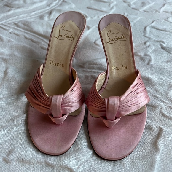Christian Louboutin Pink Satin Sandals